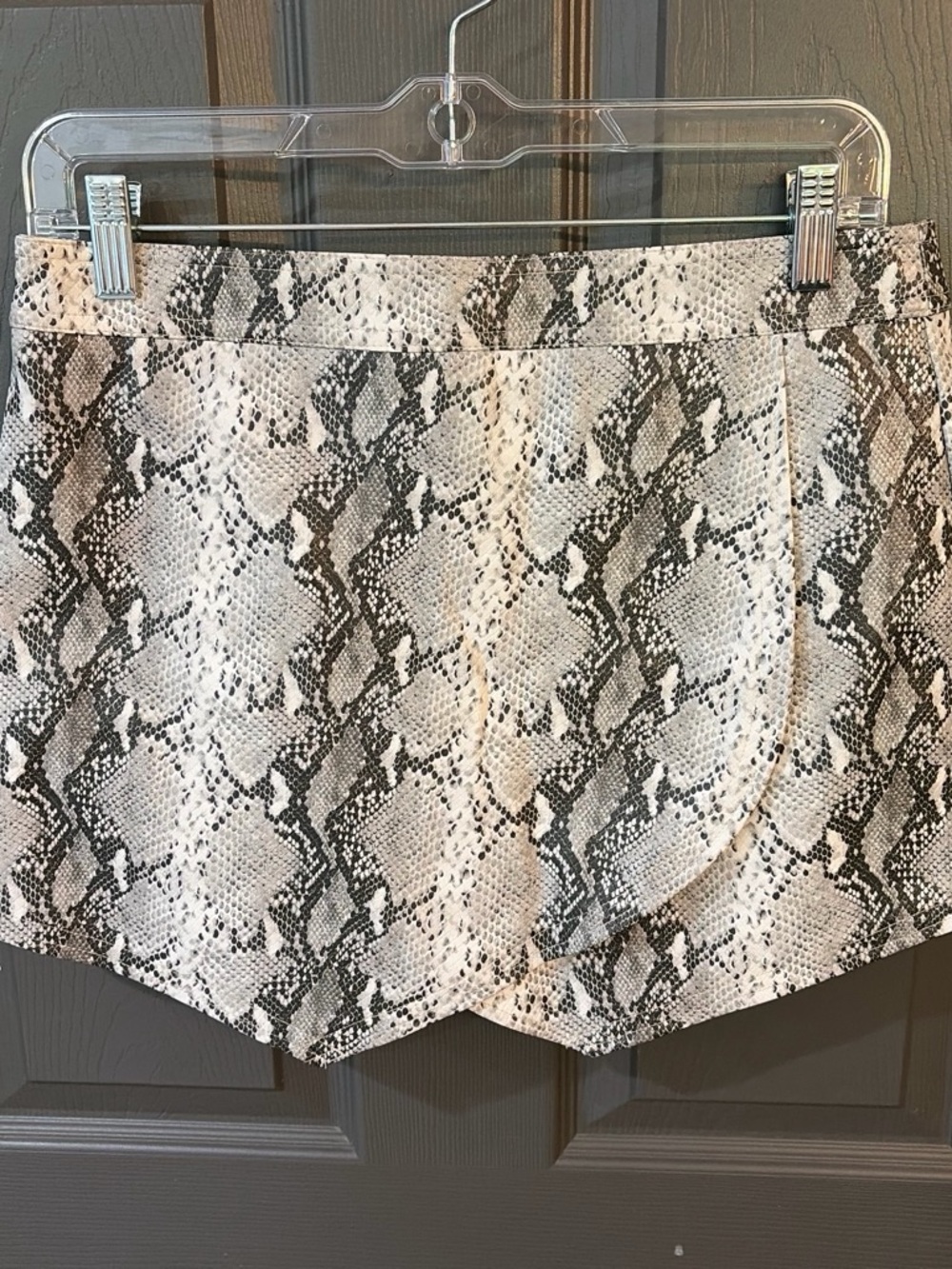 Snake Print Women’s Shorts - Neutral Tones